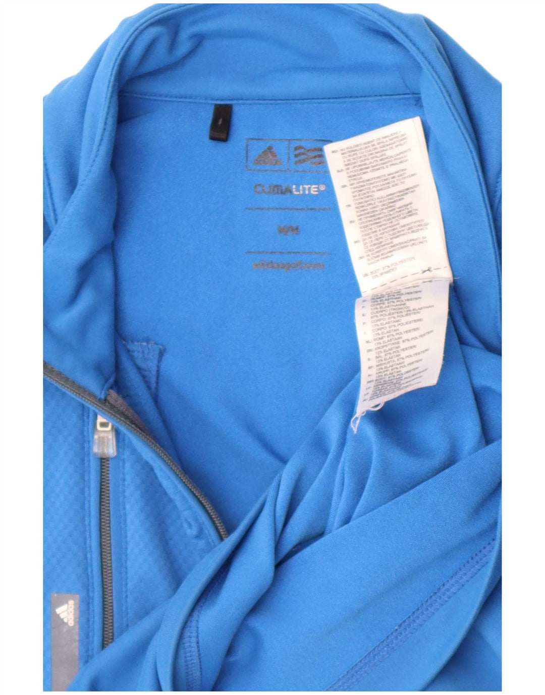 Adidas Herre Climalite Pullover med lynlås-hals Træningsdragt Top Medium Blue Polyester