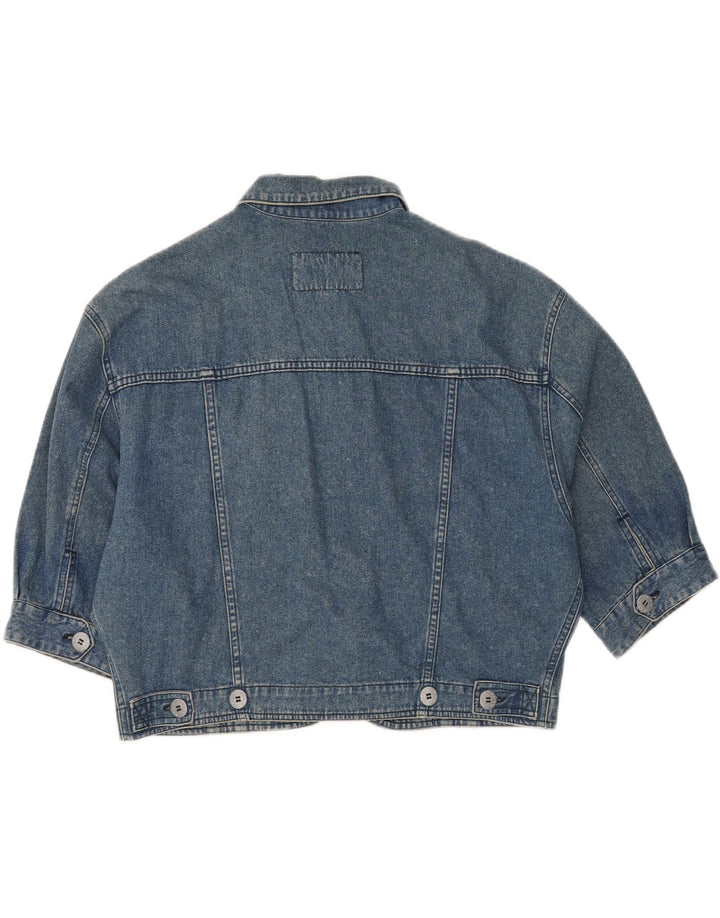 KRIZIA JEANS Dame Oversized Crop denimjakke IT 44 Medium Blue Floral