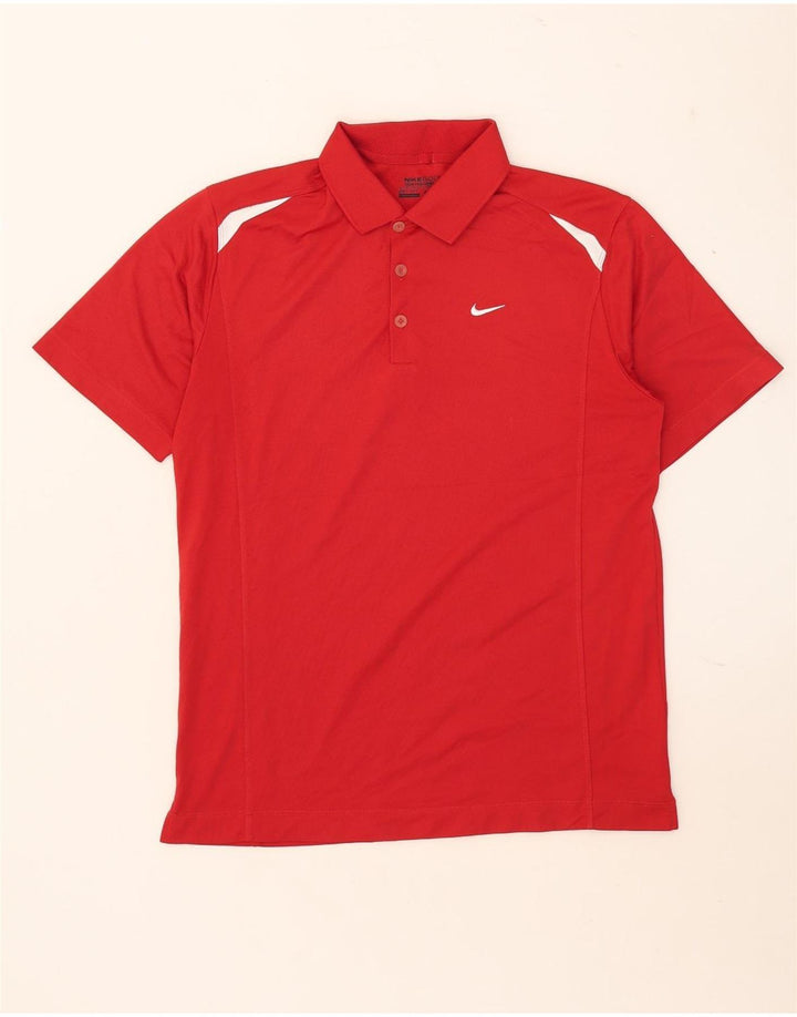 Nike Dri Fit poloshirt til mænd, medium rød Colourblock Polyester