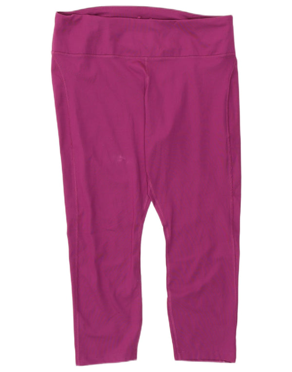 Nike Dame Dri Fit Capri Leggings UK 18 XL Lilla Polyester