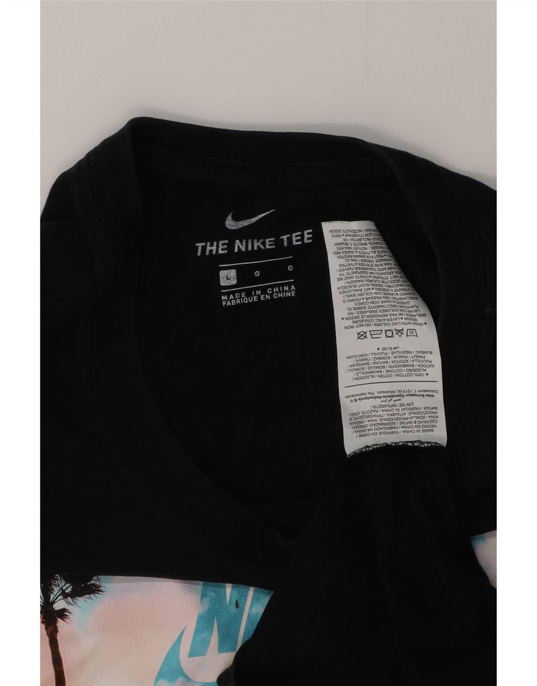 NIKE Grafisk T-shirt top til mænd Stor sort bomuld
