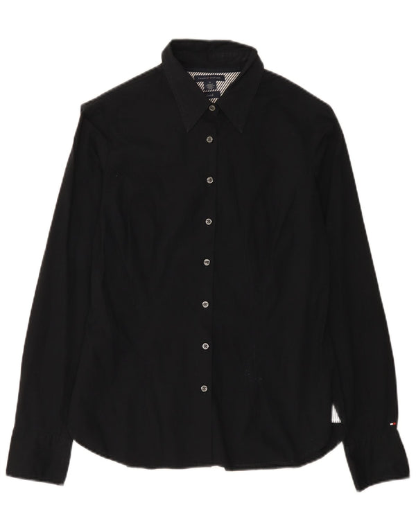 Tommy Hilfiger Womens Shirt US 6 Medium Black Cotton