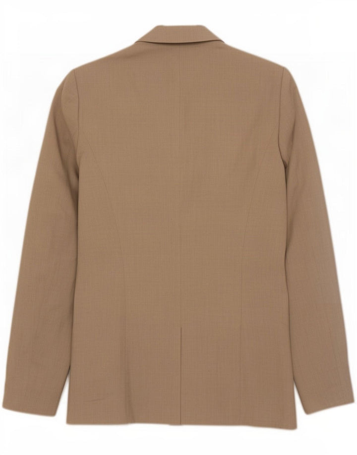 Zara Dame 1 Knap Blazer Jacket UK 10 Small Beige Bomuld