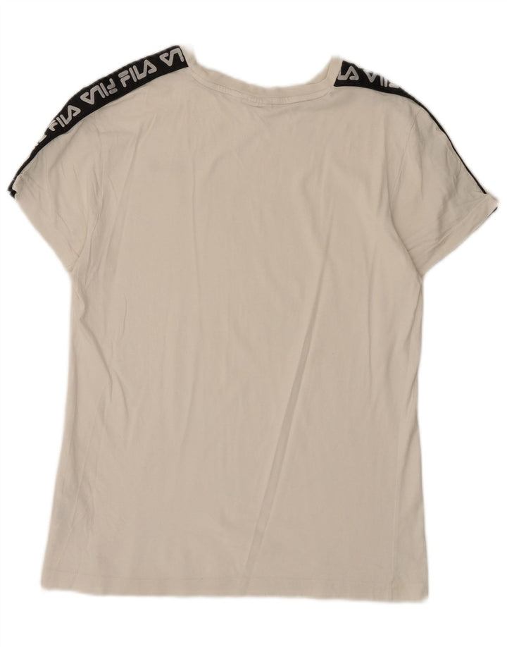 Fila Herre grafisk T-shirt Top Lille hvid Colourblock Bomuld