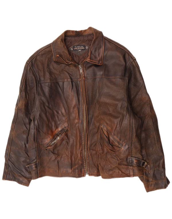 Vintage herre læderjakke UK 42 XL Brun