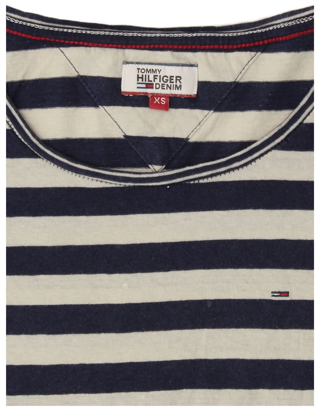 Tommy Hilfiger Dame Top Langærmet UK 6 XS Marineblå Stribet