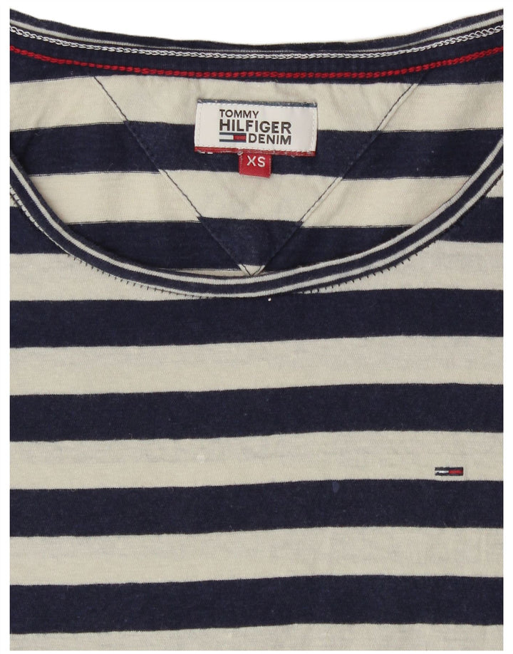 Tommy Hilfiger Dame Top Langærmet UK 6 XS Marineblå Stribet