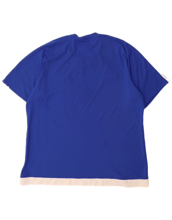 Adidas Herre Climalite T-Shirt Top 2XL Blå Colourblock Polyester