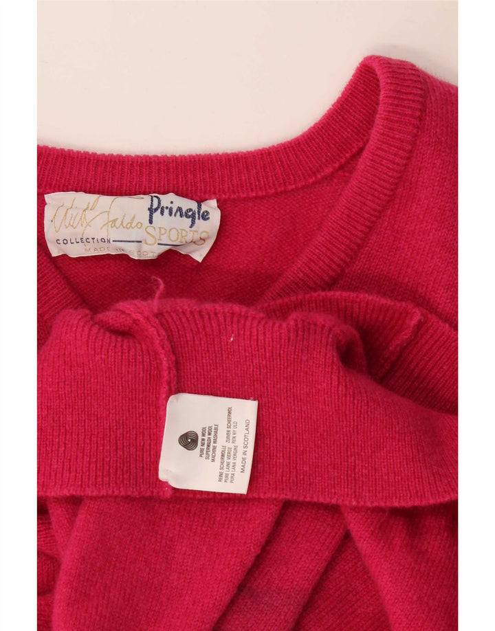 Pringle Herre V-hals sweater Medium Pink Geometrisk Uld