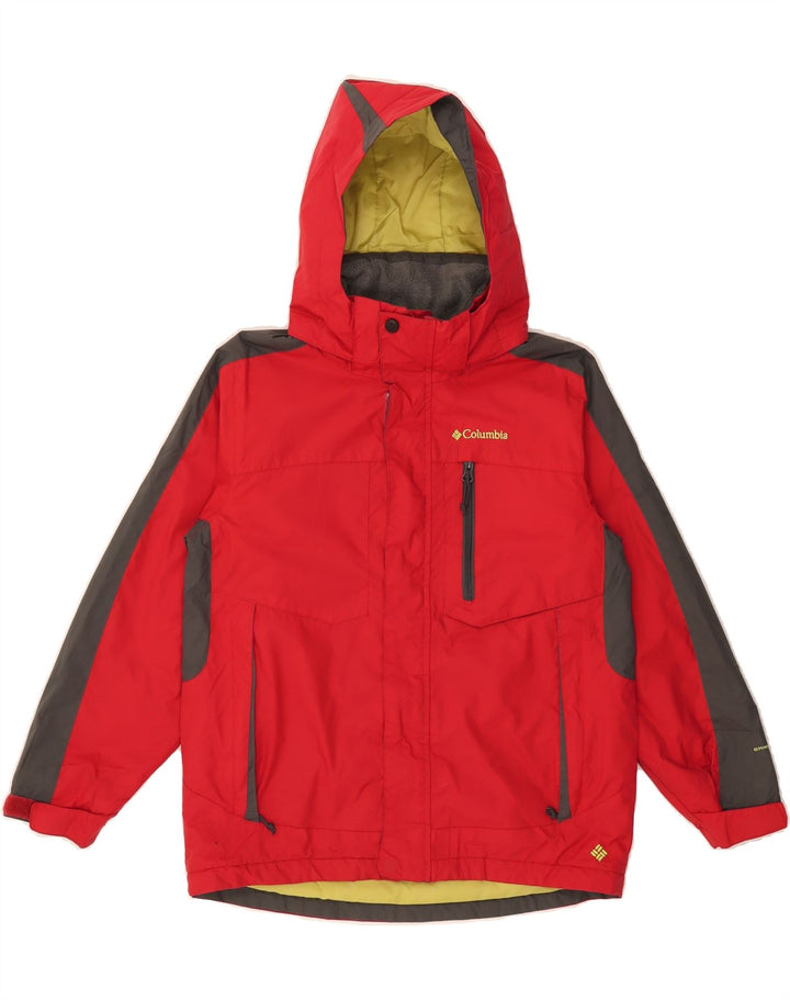 COLUMBIA Boys Omni-Shield Windbreaker Jacket 10-11 Years Red Colourblock Vintage Columbia and Second-Hand Columbia from Messina Hembry 