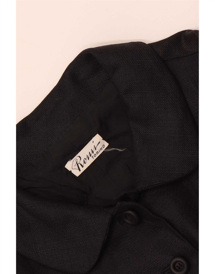Vintage Dame 7 knapper Blazer Jacket UK 8 Small Black