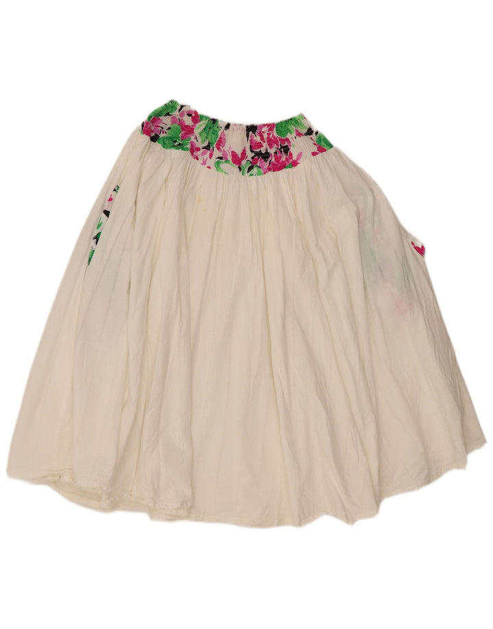Vintage plisseret nederdel til kvinder W34 Large White Floral