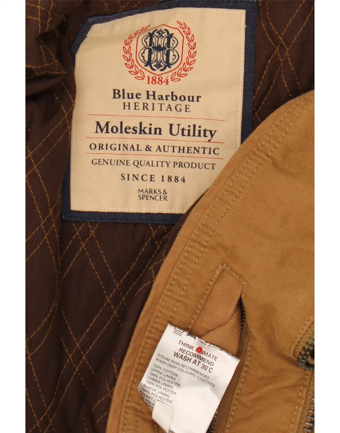 Marks & Spencer Herre Blue Harbor Utility Jacket UK 40 Large Brown Cotton