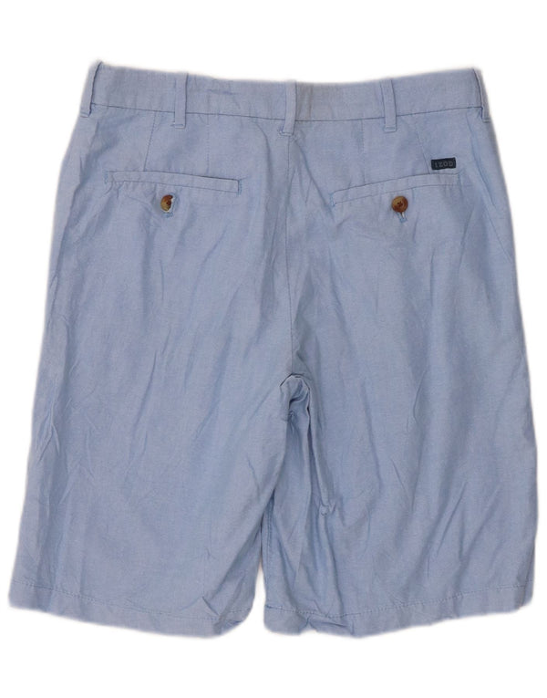 Izod Mens Chino Shorts W30 Medium Blue Cotton