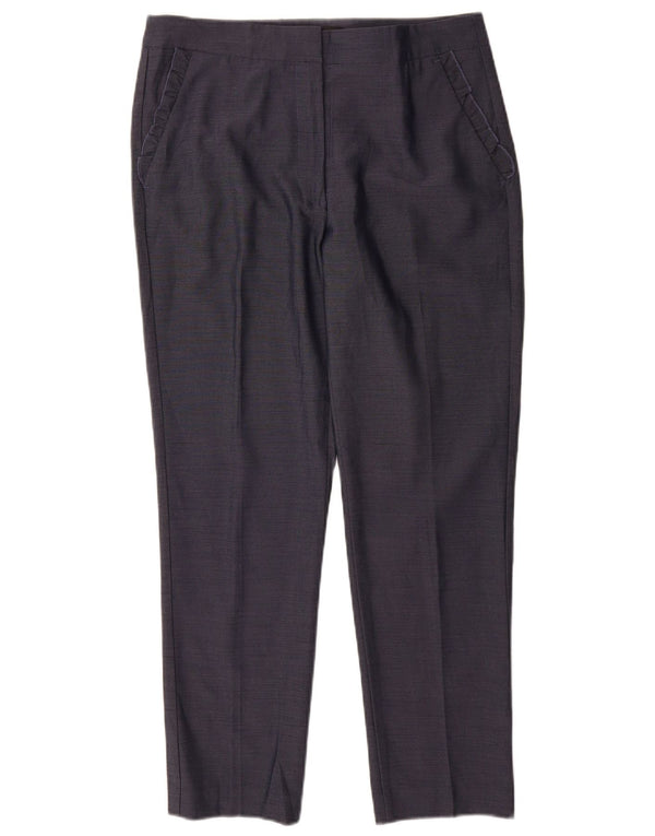 Zara Dame Højtalje Lige jakkesæt Bukser Large W30 L29 Navy Blue