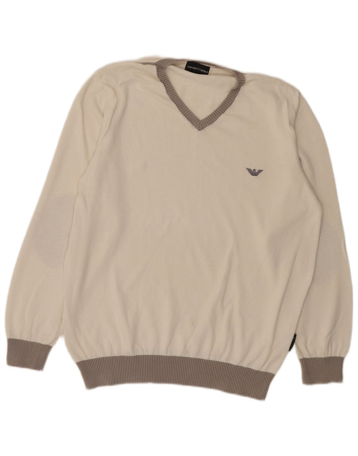 Emporio Armani Herre V-hals sweater Stor Hvid