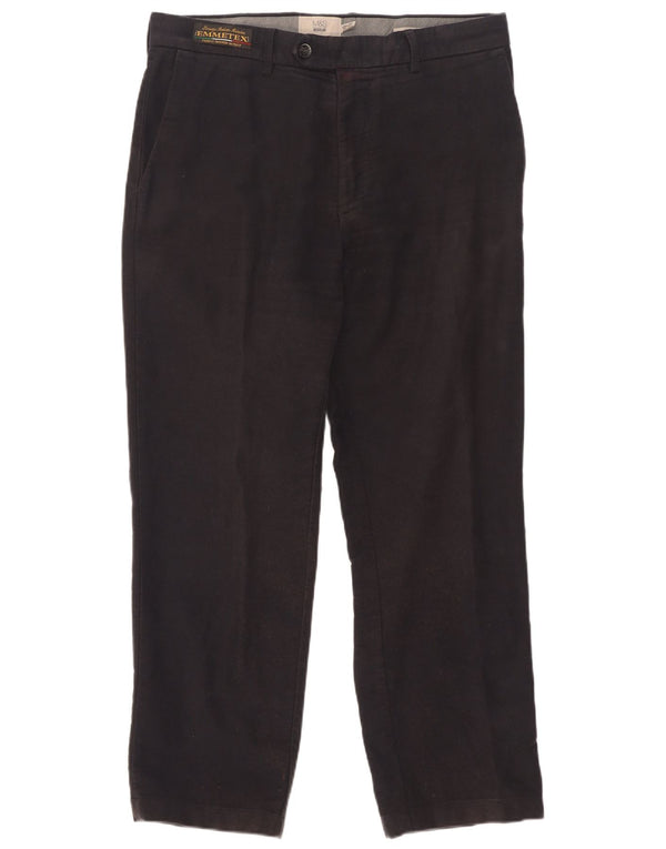 Marks & Spencer Herre Regular Fit Suit Bukser W34 L29 Marineblå Bomuld