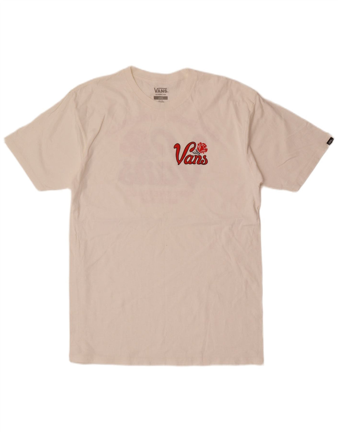 Vans Herre Classic Fit Grafisk T-Shirt Top Stor Hvid Bomuld