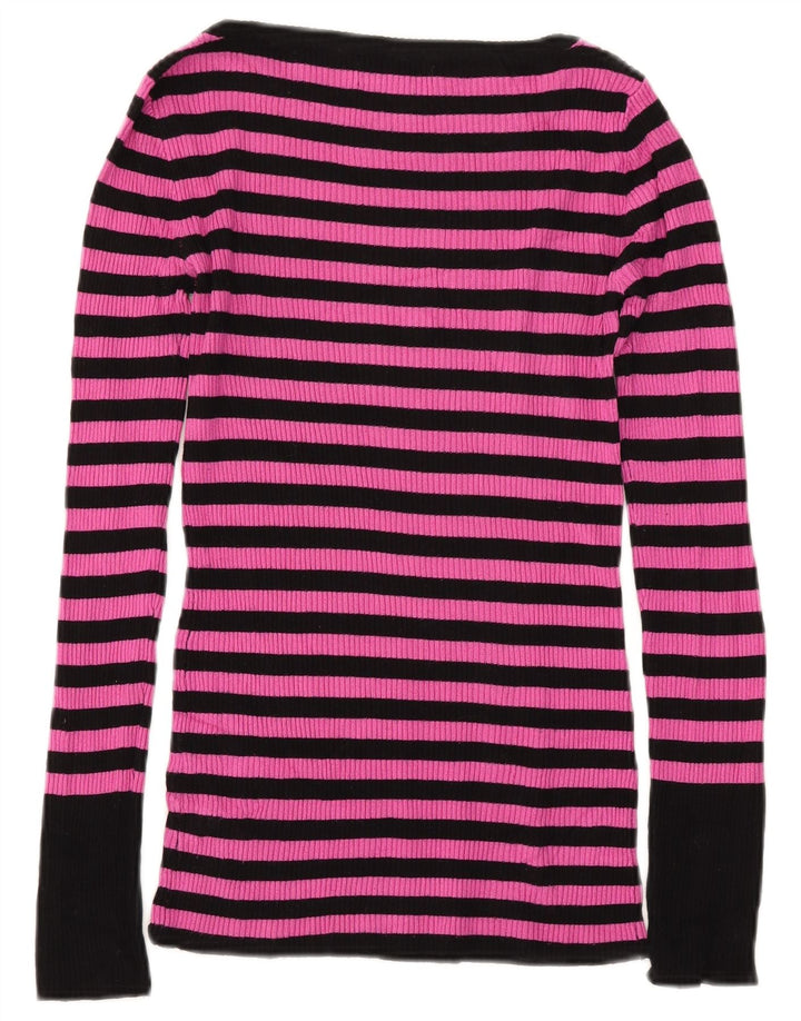 Guess Dametop Langærmet UK 8 Lille Pink Stribet