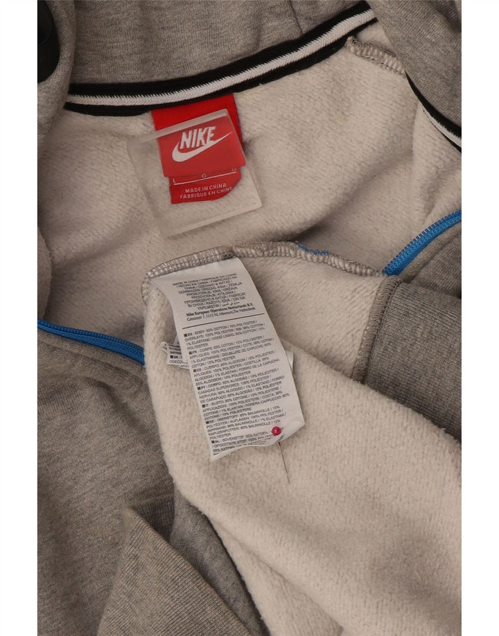 Nike hættetrøje med lynlås til mænd Large Grå Colourblock Bomuld