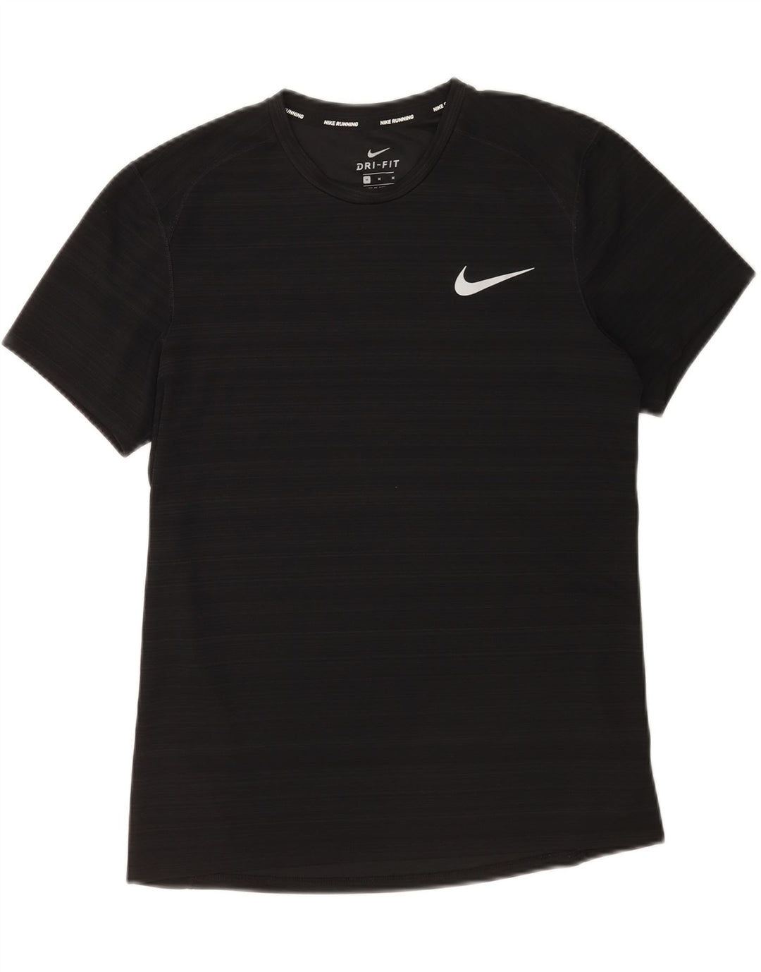 Nike herre Dri Fit T-shirt top mellem sort stribet polyester