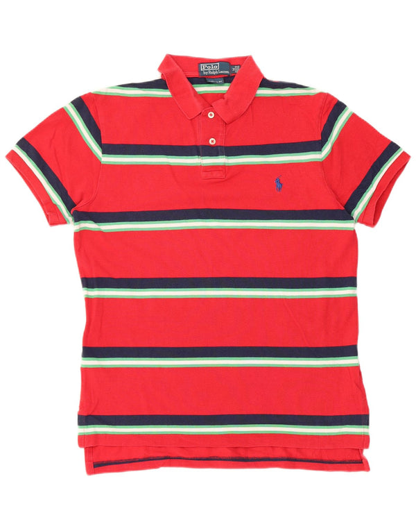 Ralph Lauren Herre Custom Fit poloshirt Medium rødstribet bomuld
