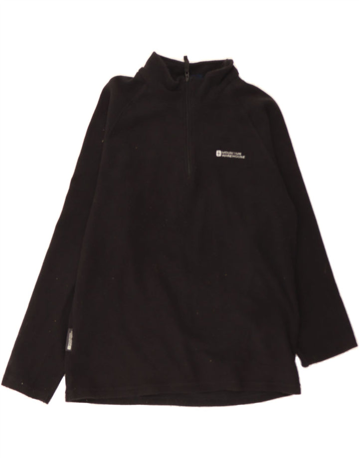 MOUNTAIN WAREHOUSE Mens Zip Neck Fleece Jumper Small Black Polyester Vintage Mountain Warehouse and Second-Hand Mountain Warehouse from Messina Hembry 