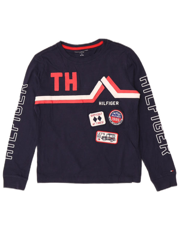 Tommy Hilfiger Boys Grafisk Top Langærmet 8-9 år Smnall Navy Blue