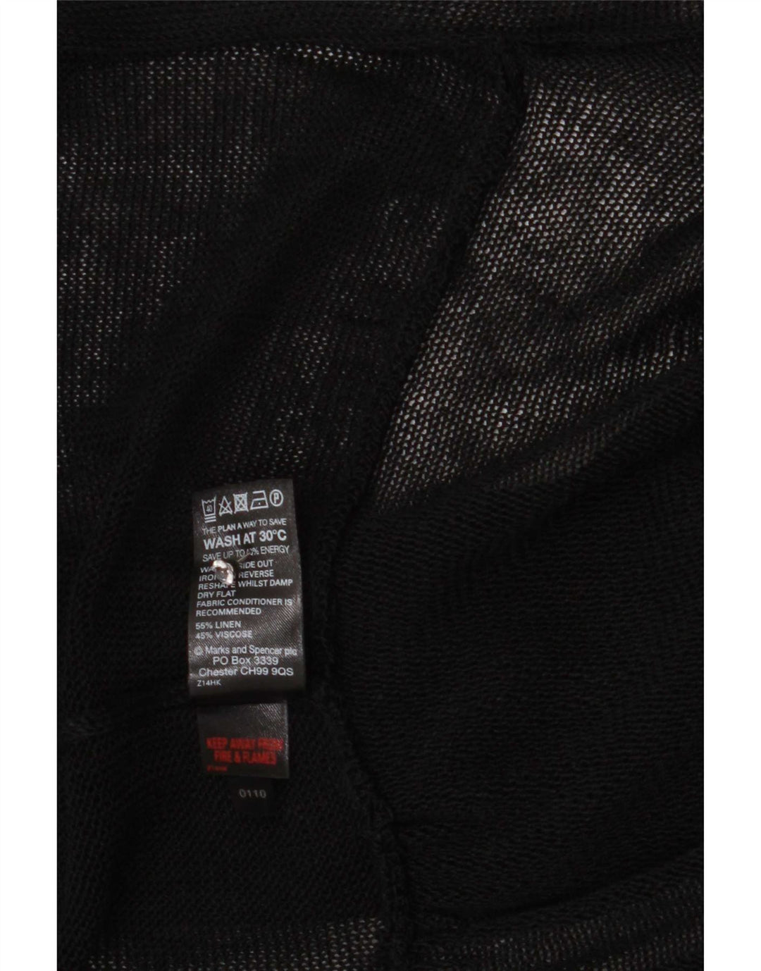 Marks & Spencer Dame Se Through Cardigan Sweater UK 14 Medium Black