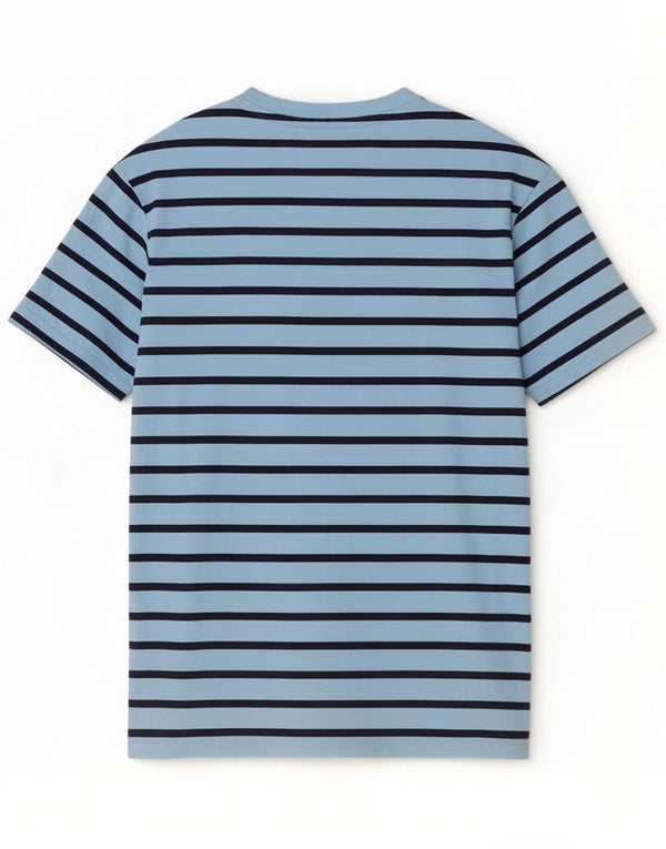 Penguin Herre T-Shirt Top Medium Blå Stribet Bomuld