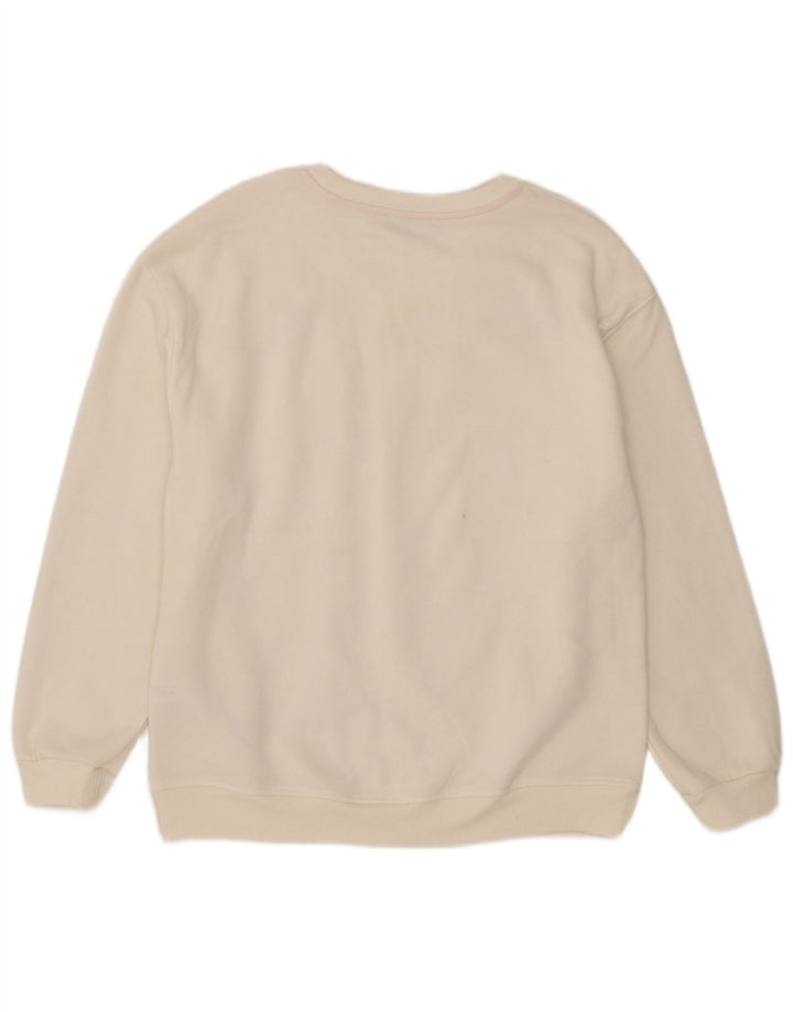 Zara Graphic Sweatshirt Jumper UK 14 Medium White Polyester