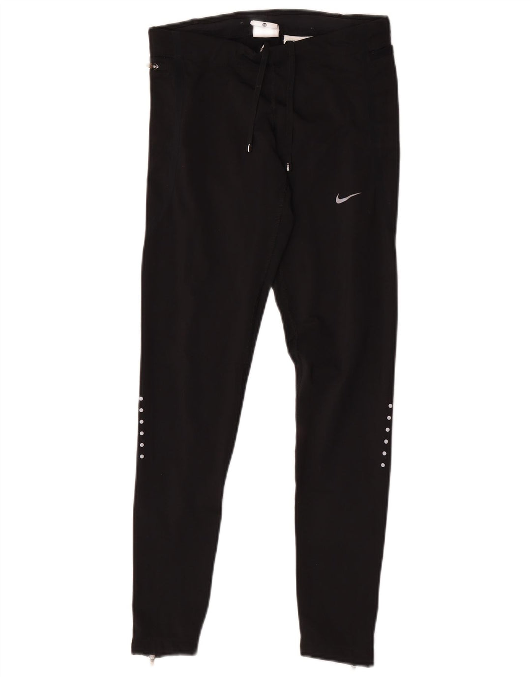 Nike Dame Dri Fit Leggings UK 6 XS Sort Colourblock Polyester