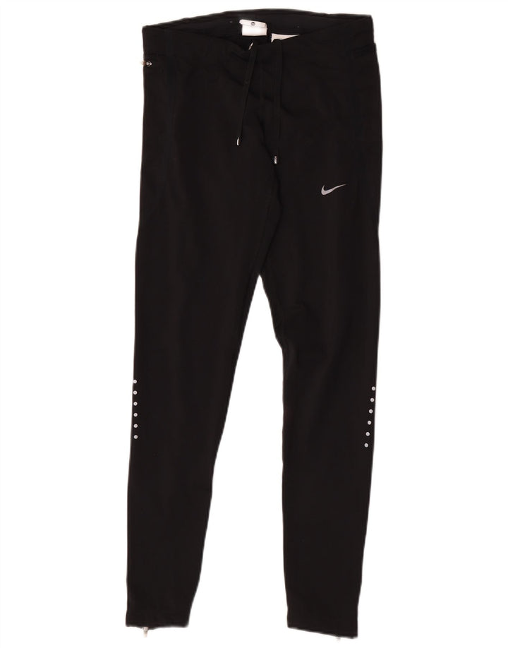 Nike Dame Dri Fit Leggings UK 6 XS Sort Colourblock Polyester