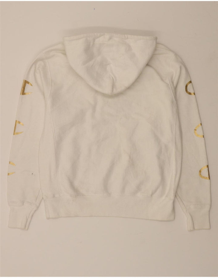 CHAMPION Mens Graphic Hoodie Jumper Medium White Cotton Vintage Champion and Second-Hand Champion from Messina Hembry 