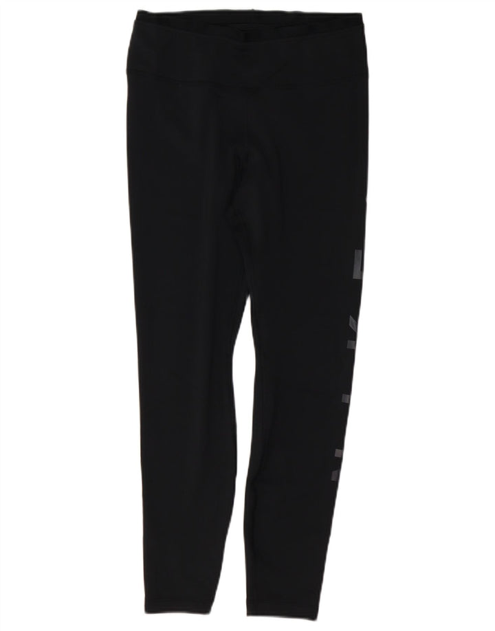 NIKE Dri Fit grafiske leggings til kvinder UK 12 Medium Black Polyester