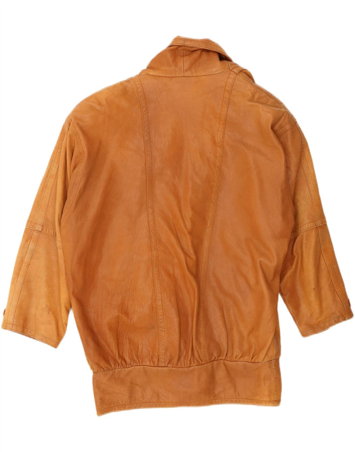 PIELINI Womens Oversized Leather Jacket EU 36 Small Brown
