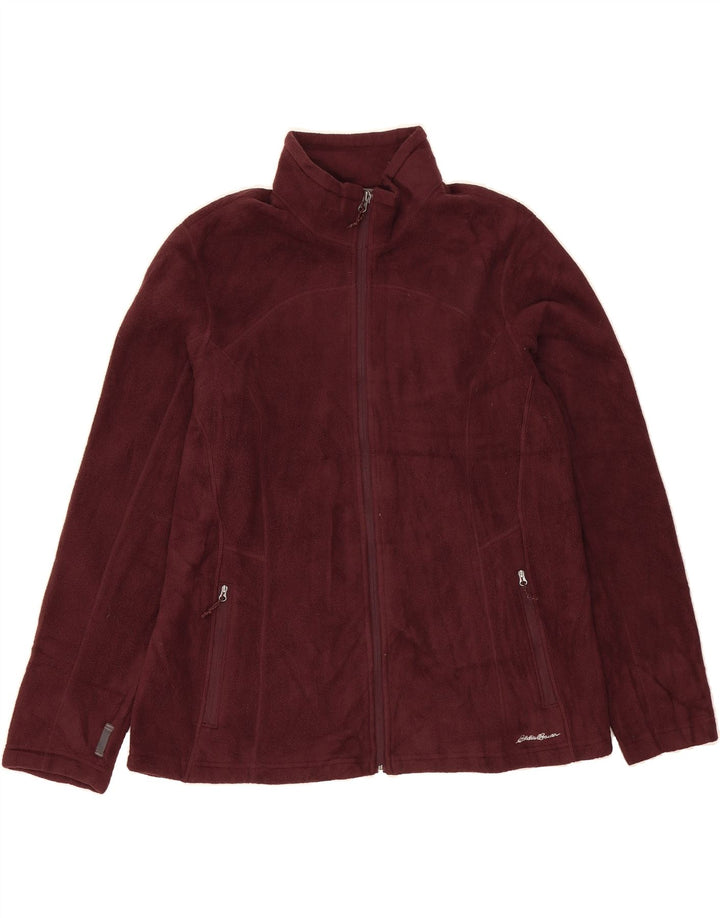 EDDIE BAUER Womens Fleece Jacket UK 20 2XL Burgundy Polyester Vintage Eddie Bauer and Second-Hand Eddie Bauer from Messina Hembry 