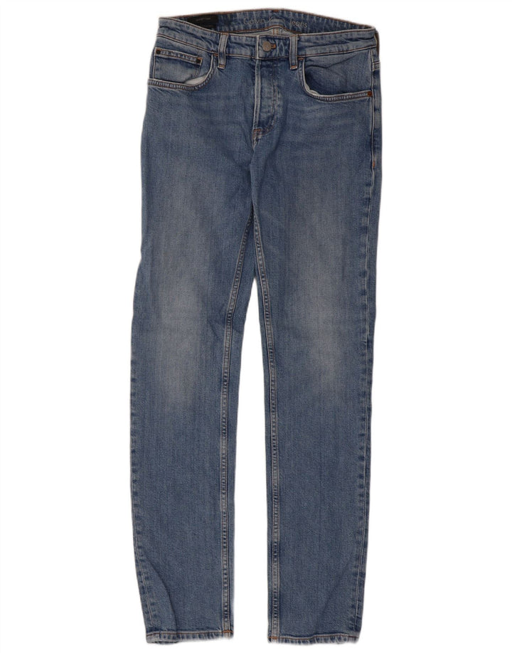 Calvin Klein Herre Slim Jeans W30 L32 Blå Bomuld