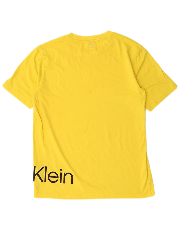 Calvin Klein Herre grafisk T-shirt Top Lille gul bomuld