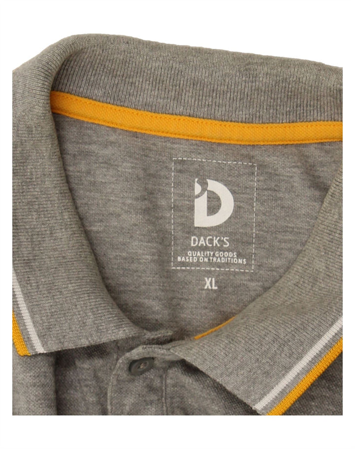 DACK'S Mens Polo Shirt XL Grey Cotton Vintage Dack's and Second-Hand Dack's from Messina Hembry 
