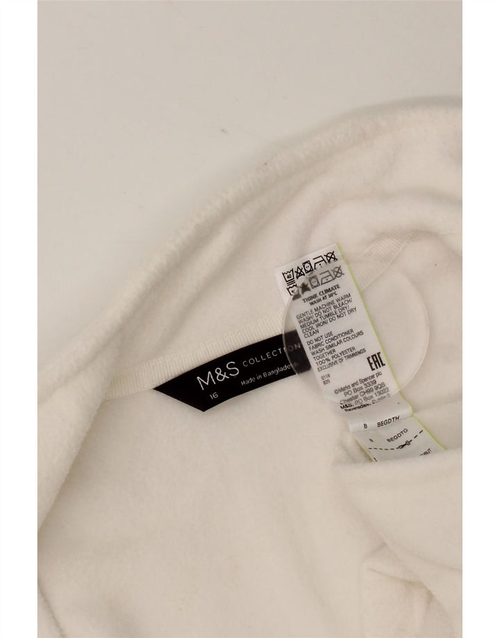 Marks & Spencer Fleecejakke til kvinder UK 16 Stor hvid polyester