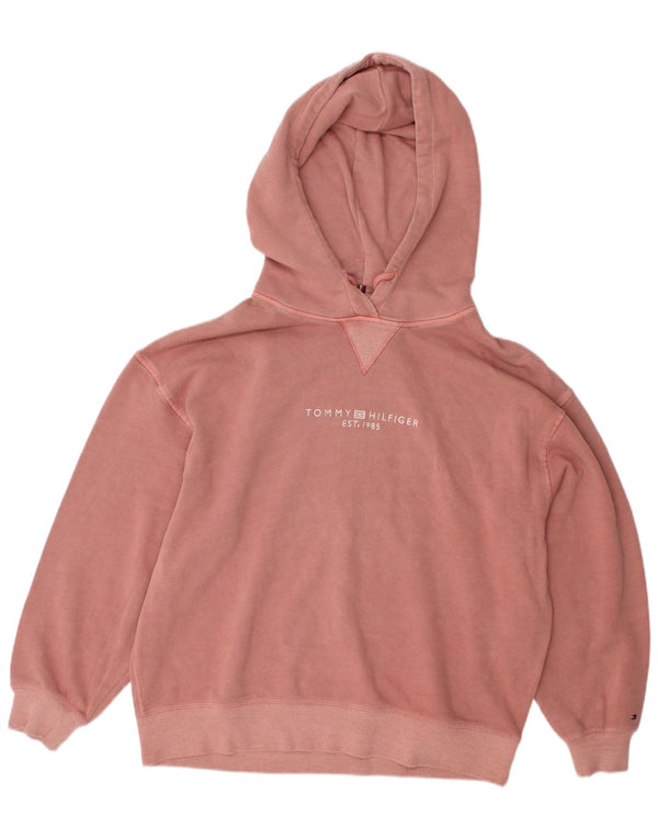TOMMY HILFIGER Grafisk oversized hættetrøje til kvinder, UK 18 XL Pink Bomuld