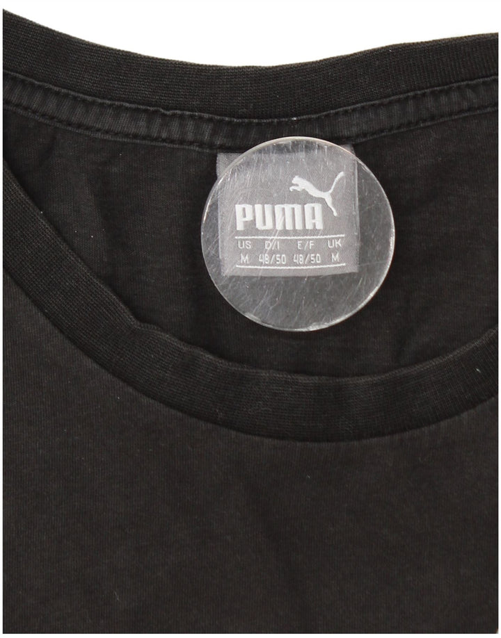 Puma Herre Grafisk T-Shirt Top Medium Sort Bomuld