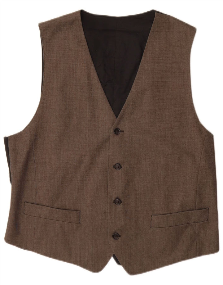 Vintage herrevest IT 52 Stor brun polyester