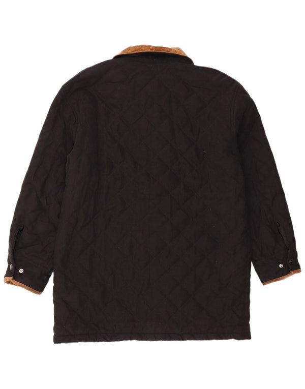 Ralph Lauren Dame Oversized Quiltet Overfrakke US 4 Small Black Colourblock