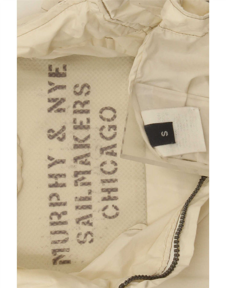 Murphy & Nye Dame Hooded Bomber Jacket UK 10 Small Off White Bomuld