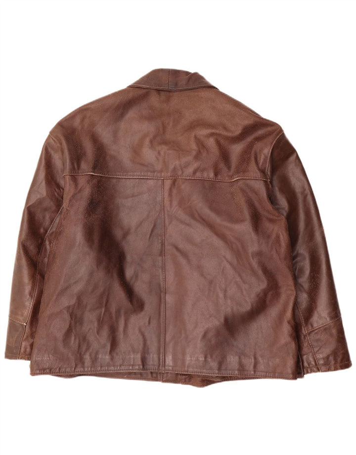 Bayside Herre Læderjakke UK 42 XL Brun Læder