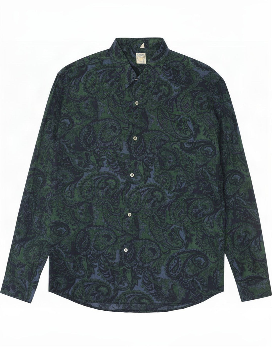 Vintage herreskjorte stor grøn Paisley