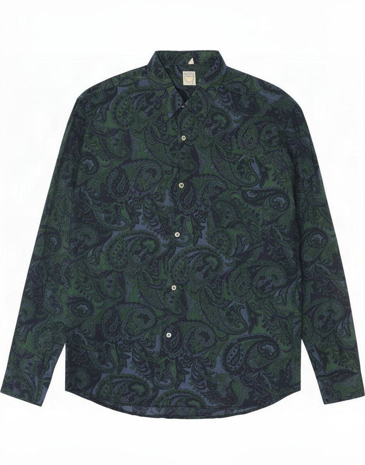 Vintage herreskjorte stor grøn Paisley