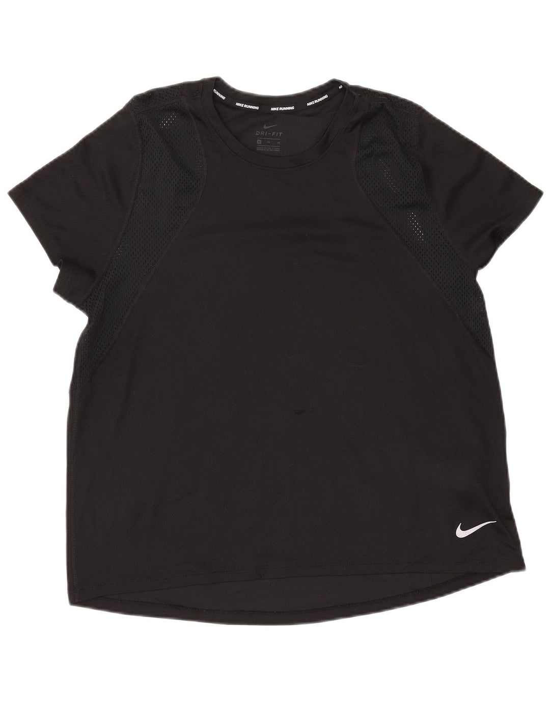 Nike Dame Dri Fit T-Shirt Top UK 18 XL Sort Polyester